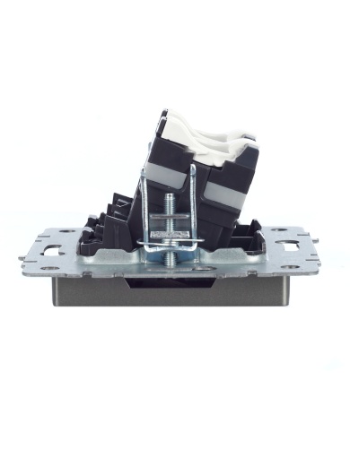 BRITE Розетка компьютерная двойная RJ45 кат.5E РК10-2-БрС сталь IEK