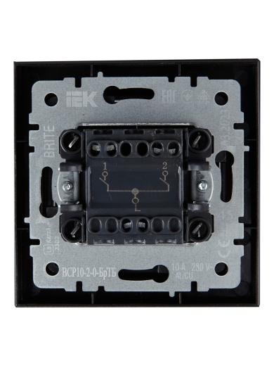 BRITE Выключатель 2-клавишный 10А в сборе ВСР10-2-0-БрТБ темная бронза IEK