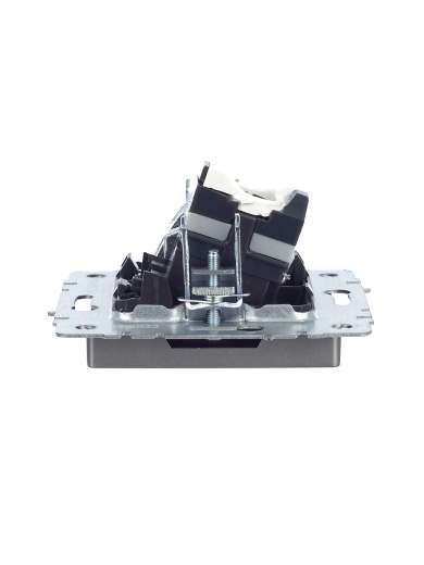 BRITE Розетка двойная TV+RJ45 кат.5E РТВ/РК12-БрС сталь IEK