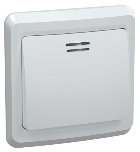 VEGA Выключатель 1-клавишный с индикацией ВС10-1-1-ВБ 10А белый IEK