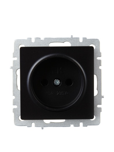 BRITE Розетка 1-местная без заземления без защитных шторок 10А РС10-1-0-БрЧ черный IEK