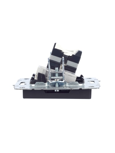 BRITE Розетка двойная RJ11+RJ45 кат.5E РК/Т12-БрГ графит IEK