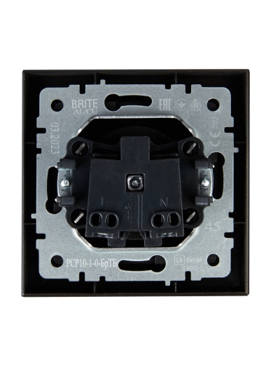 BRITE Розетка 1-местная без заземления без защитных шторок 10А в сб. РСР10-1-0-БрТБ темная бронза IEK