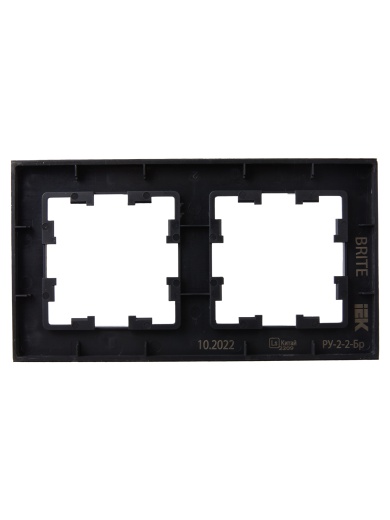 BRITE Рамка 2-местная РУ-2-2-Бр стекло черный матовый IEK