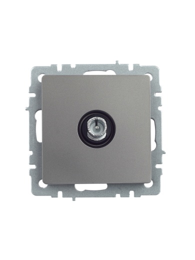 BRITE Розетка TV проходная РТВ10-0-БрС сталь IEK