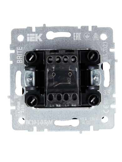 BRITE Выключатель 1-клавишный 10А ВС10-1-0-БрМ маренго IEK