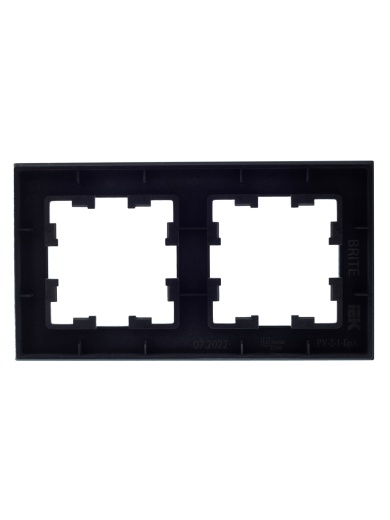 BRITE Рамка 2 -местная РУ-2-1-БрА металл алюминий IEK