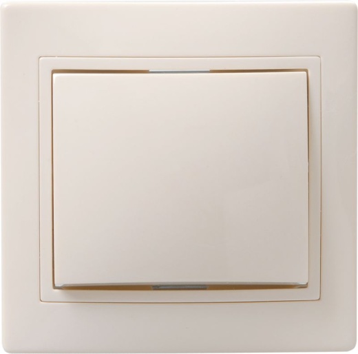 KVARTA Выключатель 1-клавишный кнопочный звонок ВСк10-1-0-ККм 10А кремовый IEK