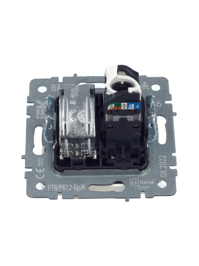 BRITE Розетка двойная TV+RJ45 кат.5E РТВ/РК12-БрЖ жемчуг IEK