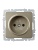 BRITE Розетка 1-местная без заземления с защитными шторками 10А РСш10-2-БрШ шампань IEK