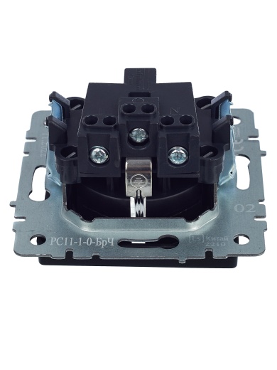 BRITE Розетка 1-местная с заземлением без защитных шторок 16А РС11-1-0-БрЧ черный IEK