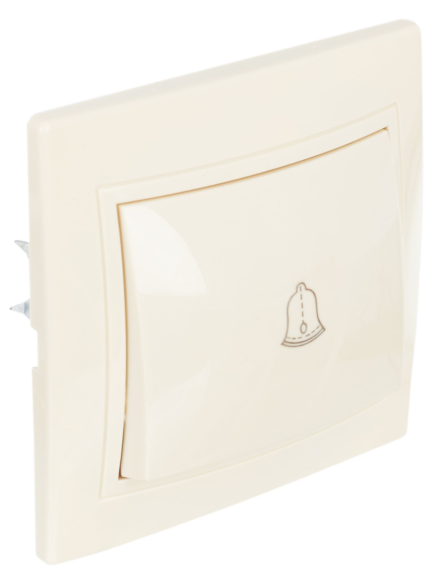 KVARTA Выключатель 1-клавишный кнопочный звонок ВСк10-1-0-ККм 10А кремовый IEK