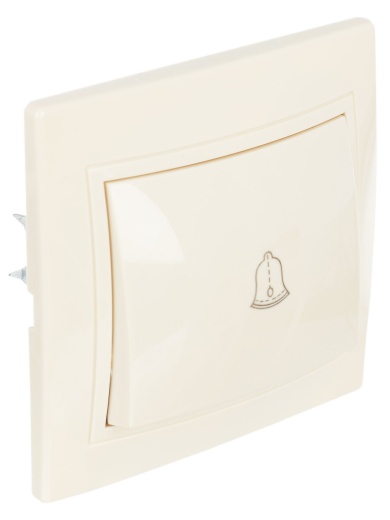 KVARTA Выключатель 1-клавишный кнопочный звонок ВСк10-1-0-ККм 10А кремовый IEK
