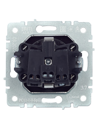 BRITE Розетка 1-местная с заземлением без защитных шторок 16А РС11-1-0-БрШ шампань IEK