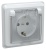 VEGA Розетка 1-местная РСбш10-3-ВБ с заземляющим контактом с защитной шторкой и крышкой 16А IP44 белый IEK
