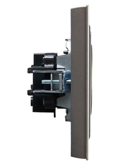 BRITE Розетка 1-местная без заземления без защитных шторок 10А в сб. РСР10-1-0-БрС сталь IEK