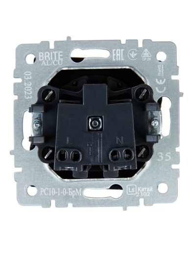 BRITE Розетка 1-местная без заземления без защитных шторок 10А РС10-1-0-БрМ маренго IEK