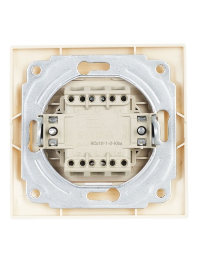 KVARTA Выключатель 1-клавишный кнопочный звонок ВСк10-1-0-ККм 10А кремовый IEK