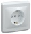 VEGA Розетка 1-местная РСш10-3-ВБ с заземляющим контактом с защитной шторкой 16А белый IEK