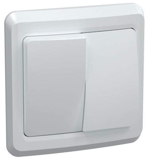 VEGA Выключатель 2-клавишный ВС10-2-0-ВБ 10А белый IEK