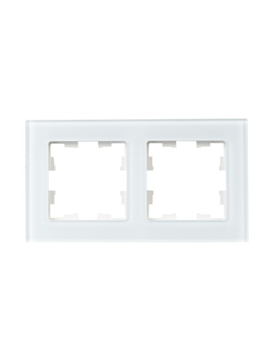 BRITE Рамка 2 -местная РУ-2-2-БрБ стекло белый IEK