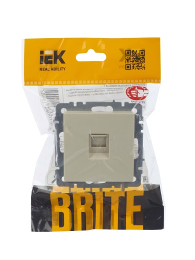 BRITE Розетка компьютерная RJ45 кат.5E РК10-БрКр бежевый IEK