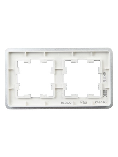 BRITE Рамка 2-местная РУ-2-1-Бр металл алюминий RE IEK