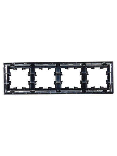 BRITE Рамка 4-местная РУ-4-Бр хром/черный IEK