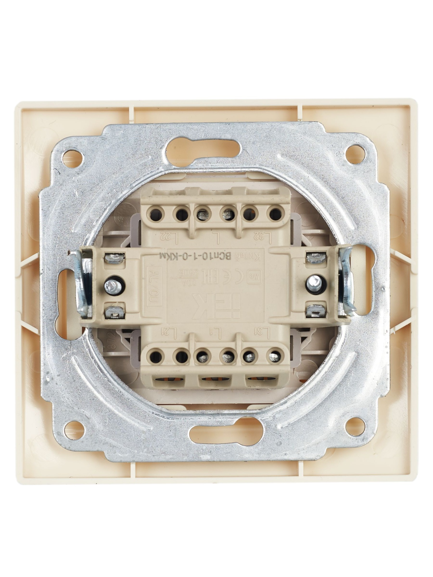 KVARTA Выключатель 1-клавишный проходной ВСп10-1-0-ККм 10А кремовый IEK