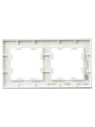 BRITE Рамка 2 -местная РУ-2-2-БрБ стекло белый IEK