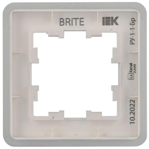 BRITE Рамка 1-местная РУ-1-1-Бр металл алюминий RE IEK