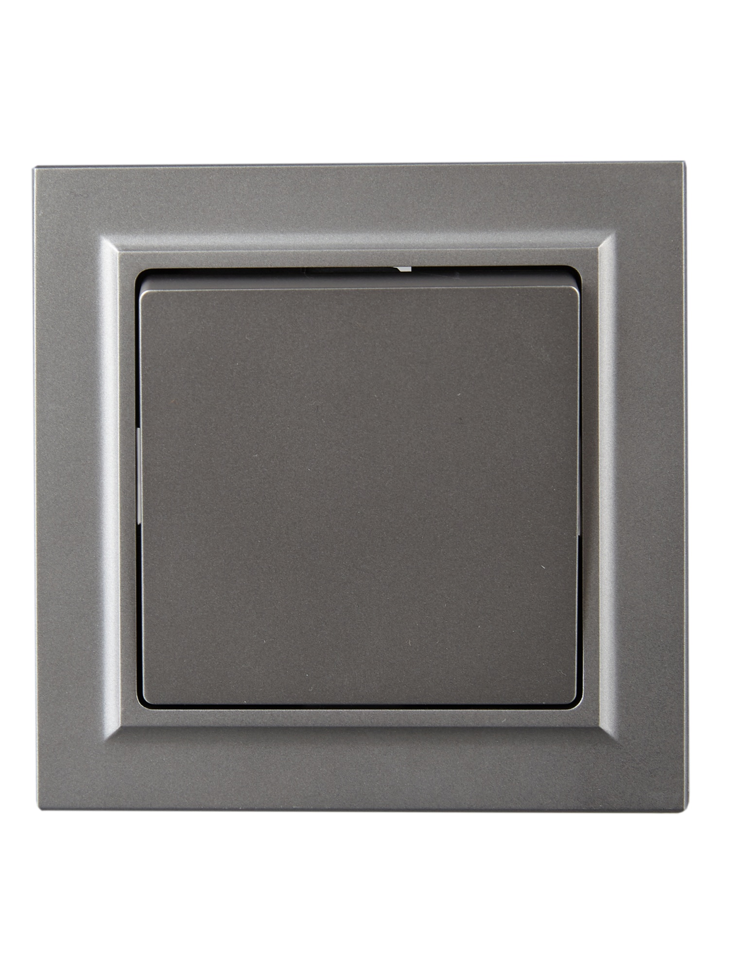 BRITE Выключатель 1-клавишный 10А в сборе ВСР10-1-0-БрС сталь IEK