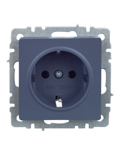 BRITE Розетка 1-местная с заземлением без защитных шторок 16А РС11-1-0-БрМ маренго IEK