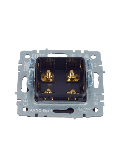 BRITE Аудиорозетка 4-местная РА10-БрЧ черный IEK