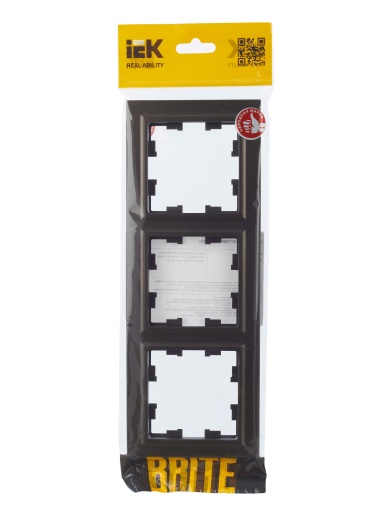 BRITE Рамка 3-местная РУ-3-БрТБ темная бронза IEK