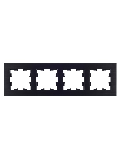 BRITE Рамка 4 -местная РУ-4-1-БрЧ металл черный IEK