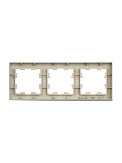 BRITE Рамка 3-местная РУ-3-БрА алюминий IEK