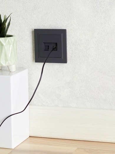 BRITE Розетка компьютерная двойная RJ45 кат.5E РК10-2-БрГ графит IEK