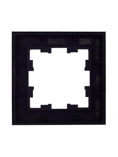BRITE Рамка 1 -местная РУ-1-2-БрЧ стекло черный IEK