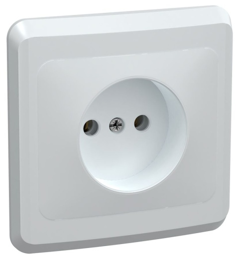 VEGA Розетка 1-местная РС10-2-ВБ без заземляющего контакта без защитной шторки 10А белый IEK