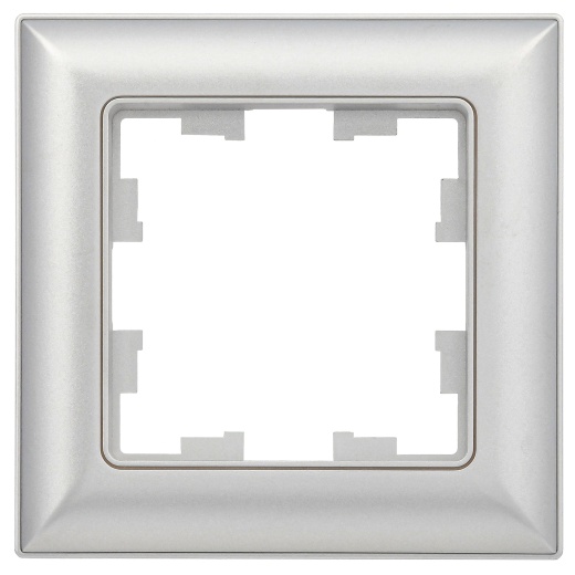 BRITE Рамка 1-местная РУ-1-Бр алюминий/алюминий IEK