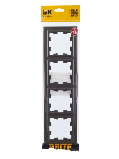 BRITE Рамка 4-местная РУ-4-БрТБ темная бронза IEK