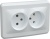 VEGA Розетка 2-местная РС12-2-ВБ без заземляющего контакта без защитной шторки 10А белый IEK