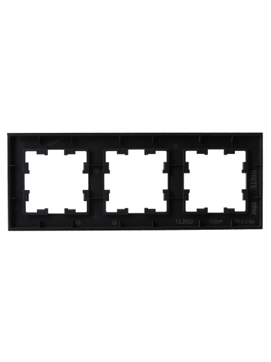 BRITE Рамка 3-местная РУ-3-2-Бр стекло черный матовый IEK