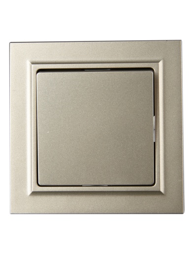 BRITE Выключатель 1-клавишный 10А в сборе ВСР10-1-0-БрШ шампань IEK