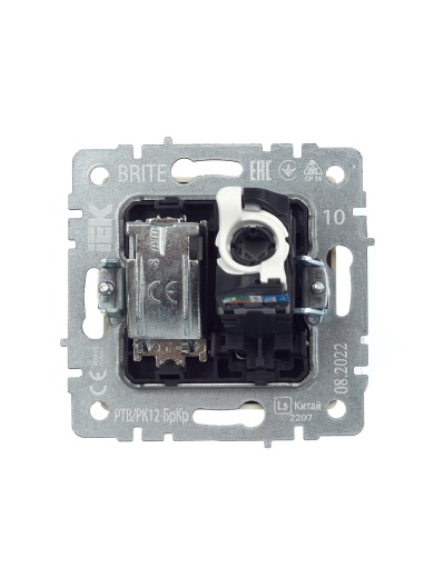 BRITE Розетка двойная TV+RJ45 кат.5E РТВ/РК12-БрКр бежевый IEK