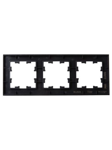 BRITE Рамка 3 -местная РУ-3-2-БрЧ стекло черный IEK