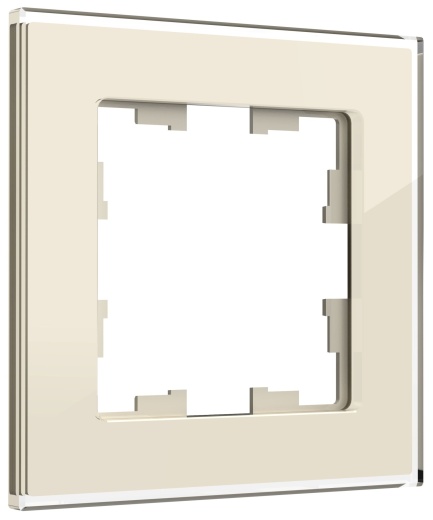 BRITE Рамка 1 -местная РУ-1-2-БрВа стекло ванильный IEK