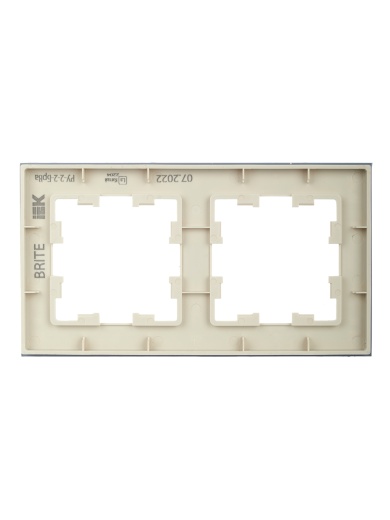 BRITE Рамка 2 -местная РУ-2-2-БрВа стекло ванильный IEK