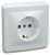 VEGA Розетка 1-местная РС10-3-ВБ с заземляющим контактом без защитной шторки 16А белый IEK